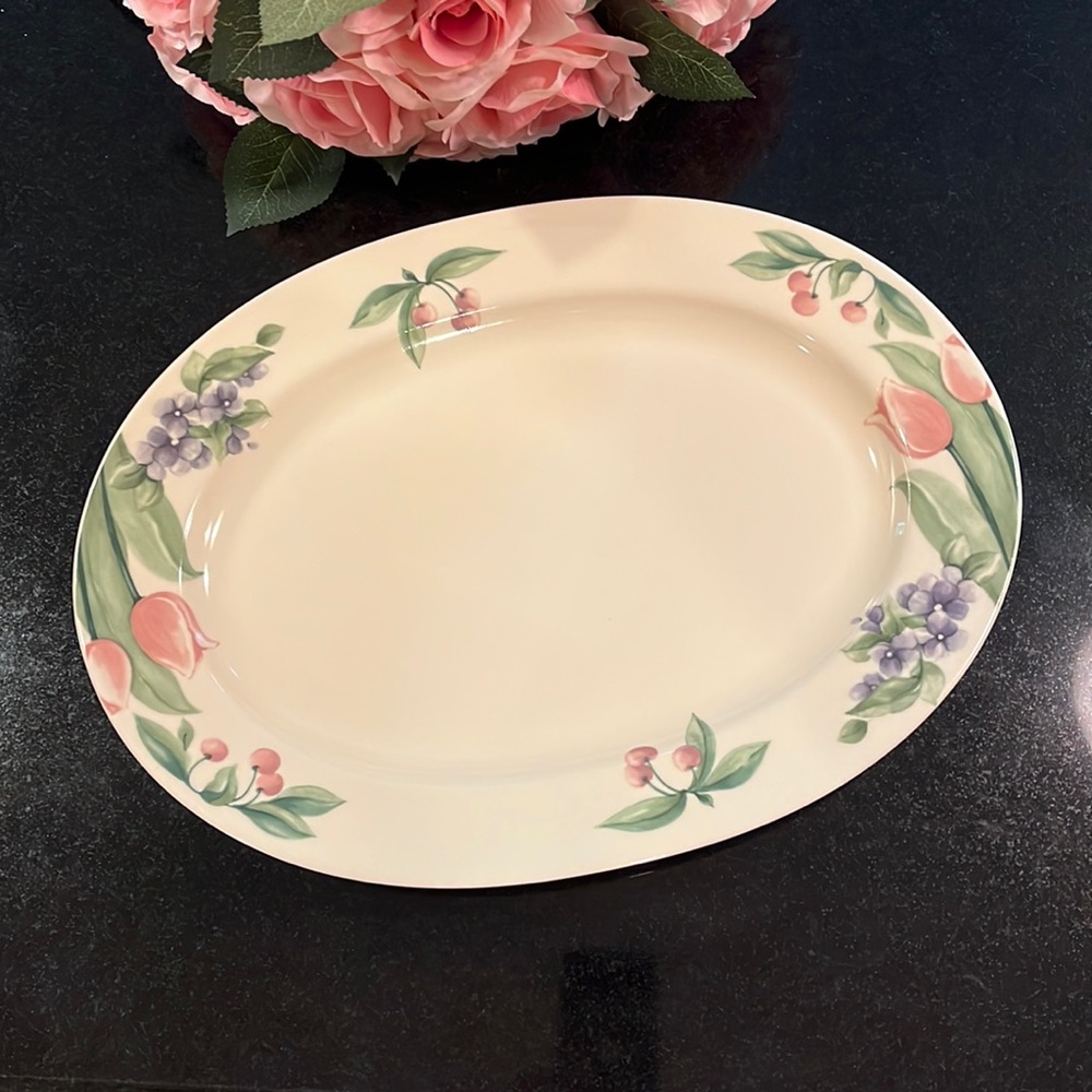 14" Oval Serving Platter Garden Party (Garden Impressions) by PFALTZGRAFF